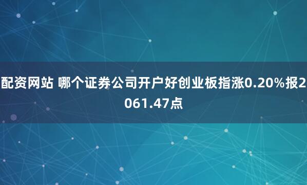 配资网站 哪个证券公司开户好创业板指涨0.20%报2061.47点