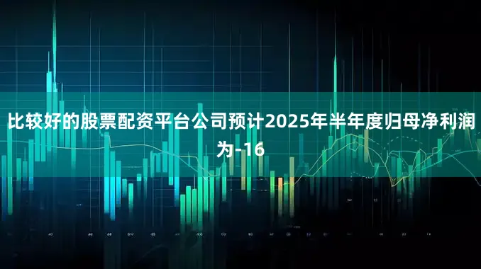 比较好的股票配资平台公司预计2025年半年度归母净利润为-16